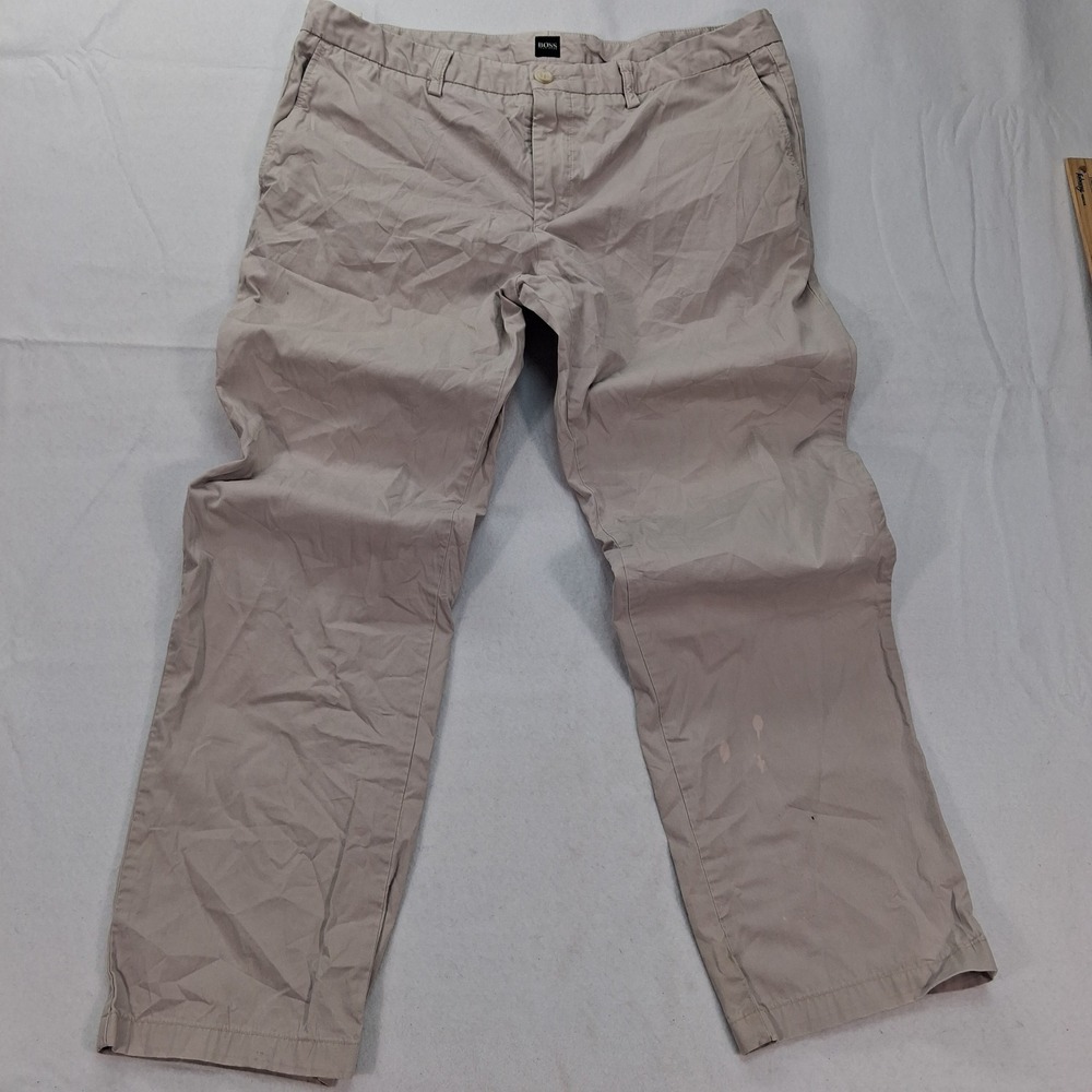 Hugo Boss Pants Mens 36R Crigan-D Tan Chino Straight Leg‎ Cotton Blend FAIR